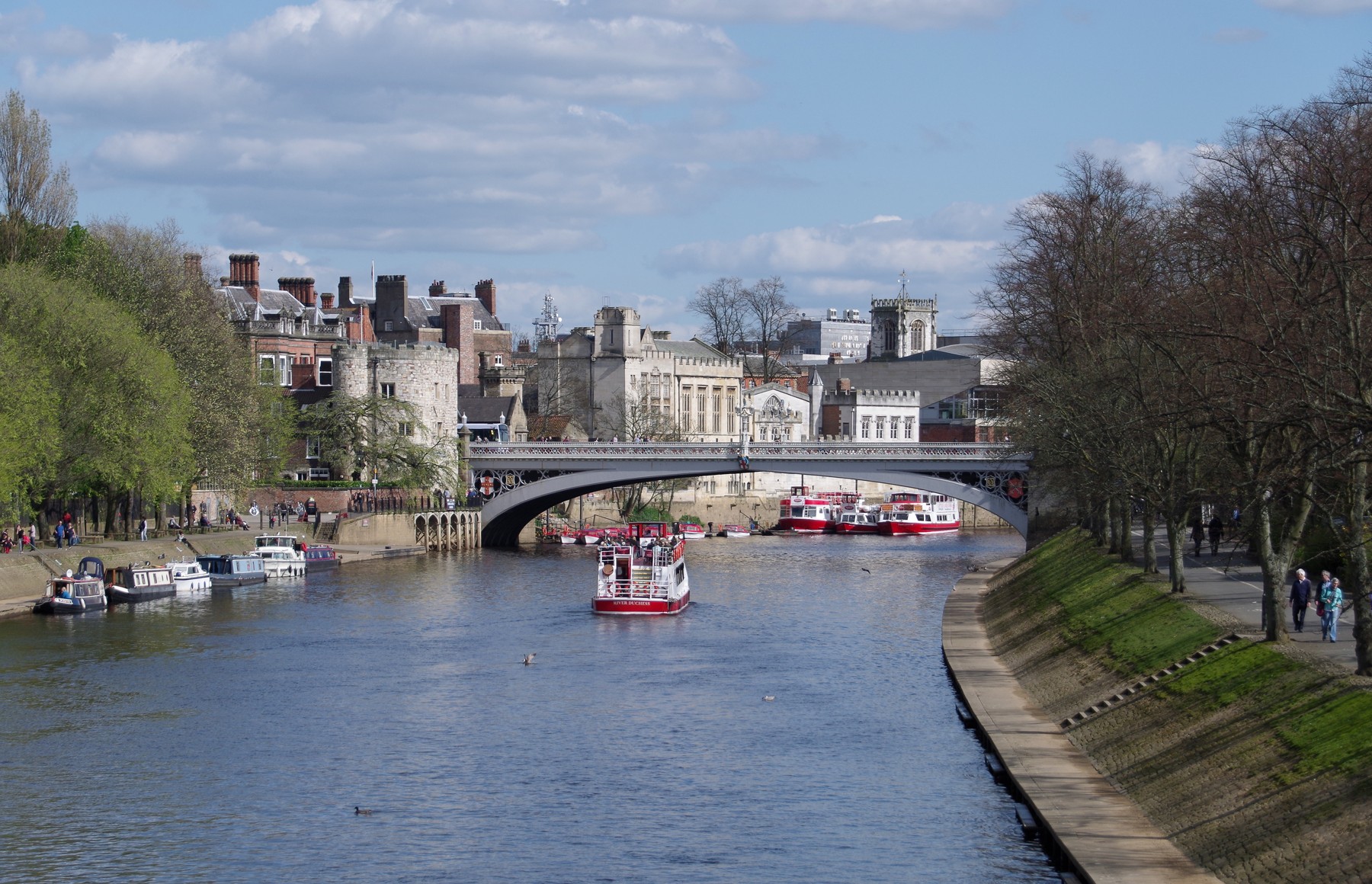 The River Ouse in York, looking towards Lendal Bridge and the city buildings